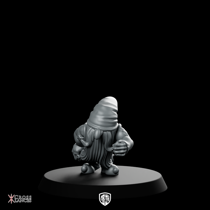 Dwarf011 Miniatura Pícaro Gnomo Halfling con Capucha