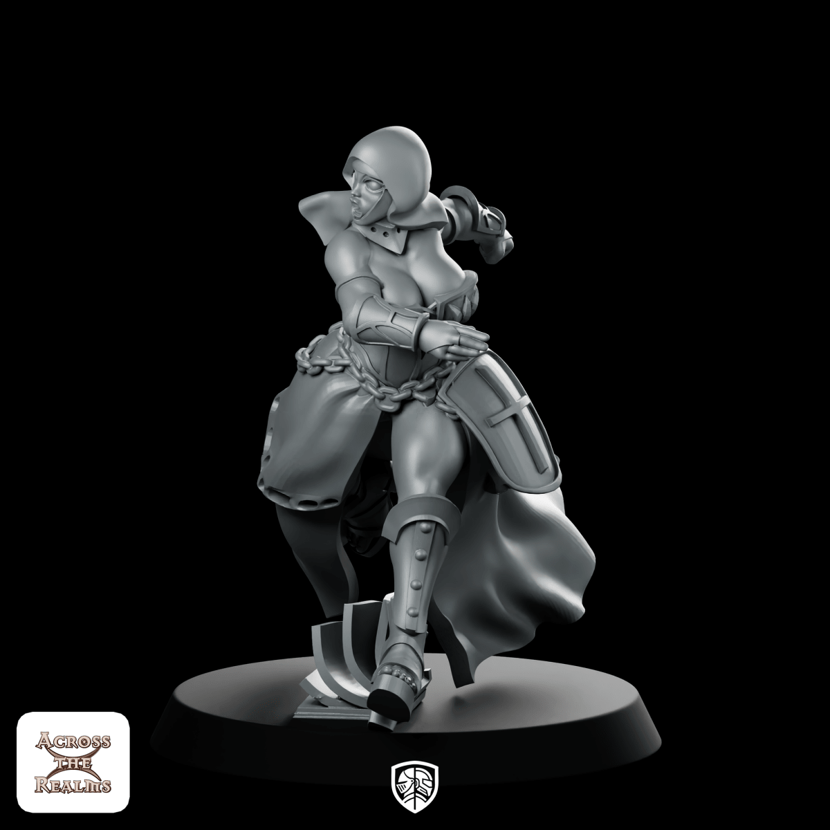 Ecclesiarchy Pinup Nun 2 Miniature Armoured Duellist - Across The Realms - We Print Miniatures