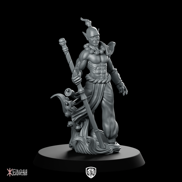 Elf Monk Repaired Miniature Elf Bard