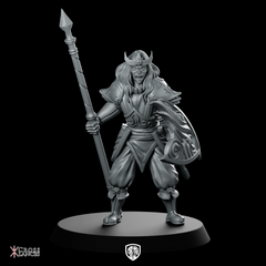 Elf Warrior Miniature Spearwoman Shieldmaiden