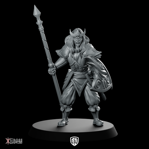 Elf Warrior Miniature Spearwoman Shieldmaiden