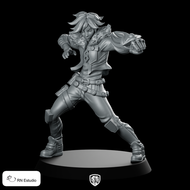 Ezreal Miniatura Combattente Rissaiolo con Colletto di Pelliccia