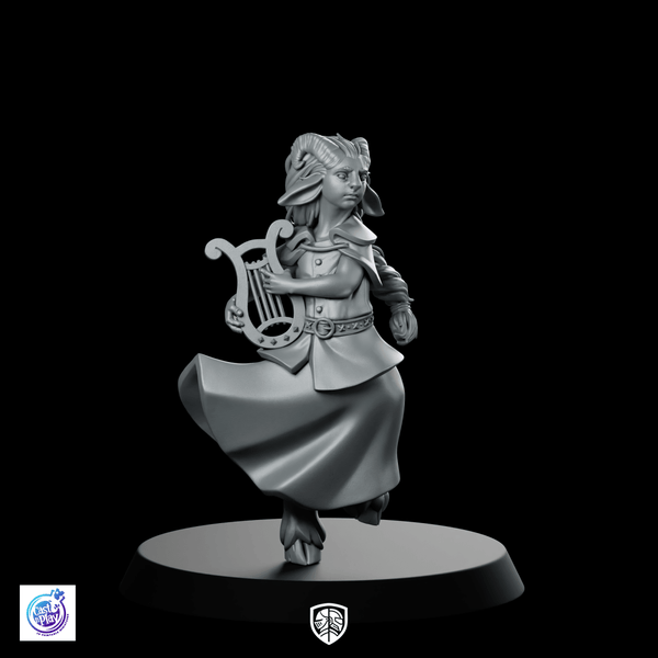 Faun Bard Miniature Satyr Bard Lyre - CastNPlay - We Print Miniatures