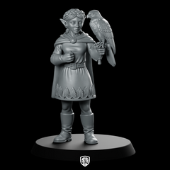 Female Elf Falconer Miniature Hawk Ranger
