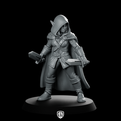 Female Elf Rogue With Short Sword Miniature