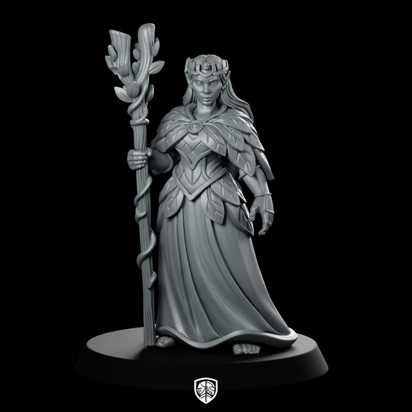 Female Half Elf Druid With Staff Miniature