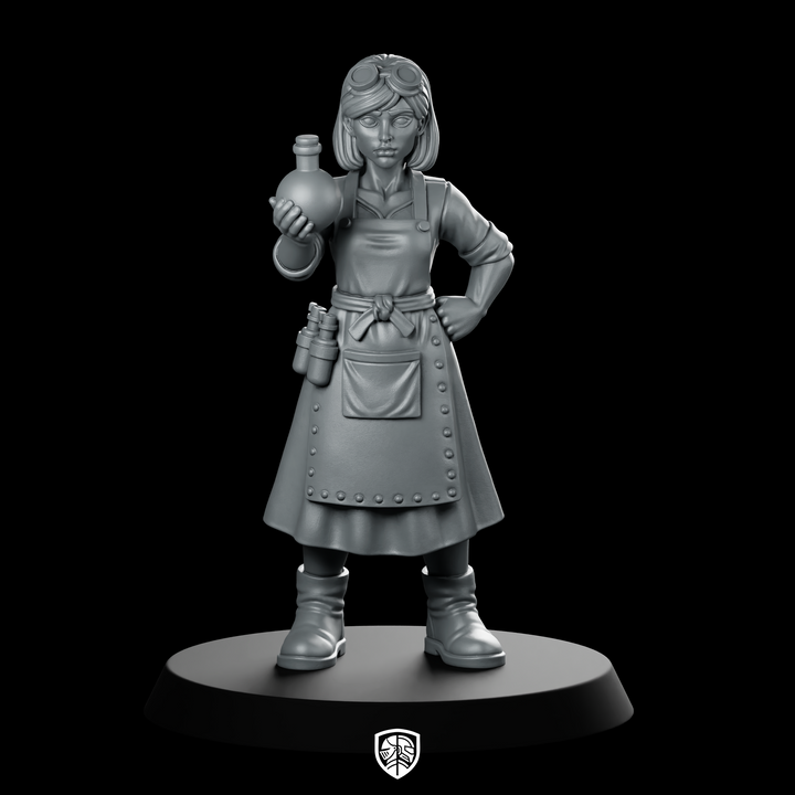 Female Human Alchemist With Flask Miniature Apothecary
