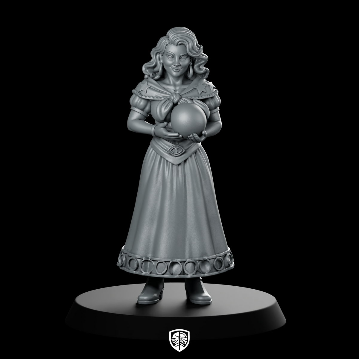 Female Human Fortune Teller With Crystal Miniature