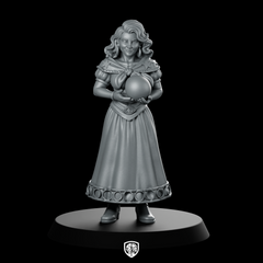 Female Human Fortune Teller With Crystal Miniature