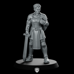 Female Human Paladin With Sword Miniature Knight