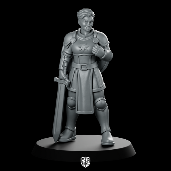 Female Human Paladin With Sword Miniature Knight