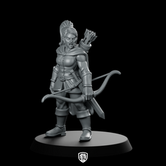 Female Human Ranger With Longbow Miniature Scowling