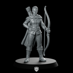 Female Human Ranger With Longbow Miniature Archer