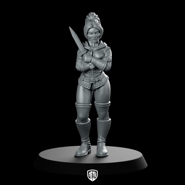 Female Human Rogue With Dagger Miniature