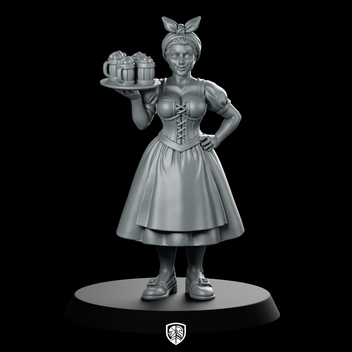 Female Human Tavern Maid Miniature Dirndl Tankards