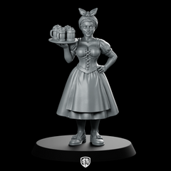 Female Human Tavern Maid Miniature Dirndl Tankards