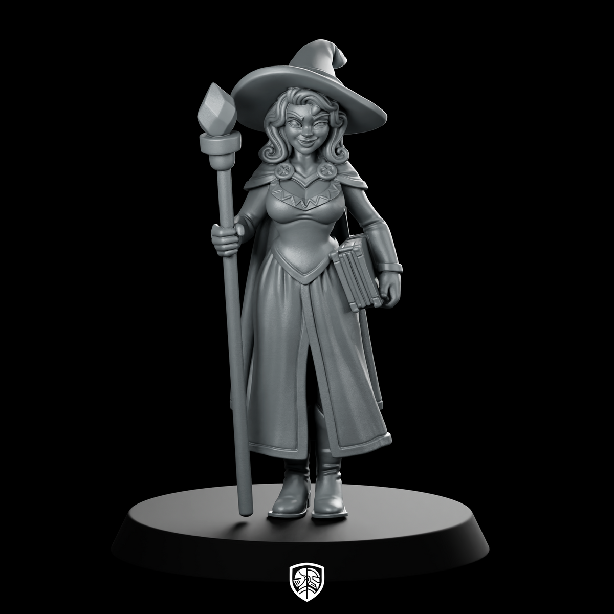 Female Human Wizard With Tome Miniature Witch