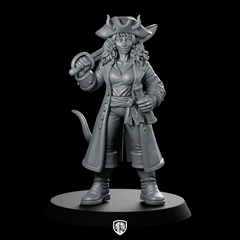 Female Tiefling Pirate Captain Miniature Cutlass Tricorn