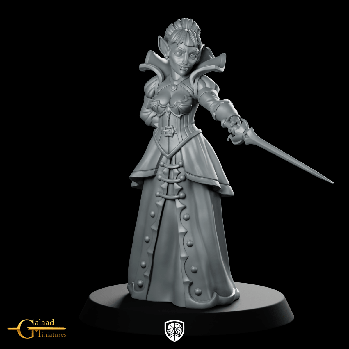 Female Vampire 02 Miniature Elf Duellist Sword - Galaad - We Print Miniatures