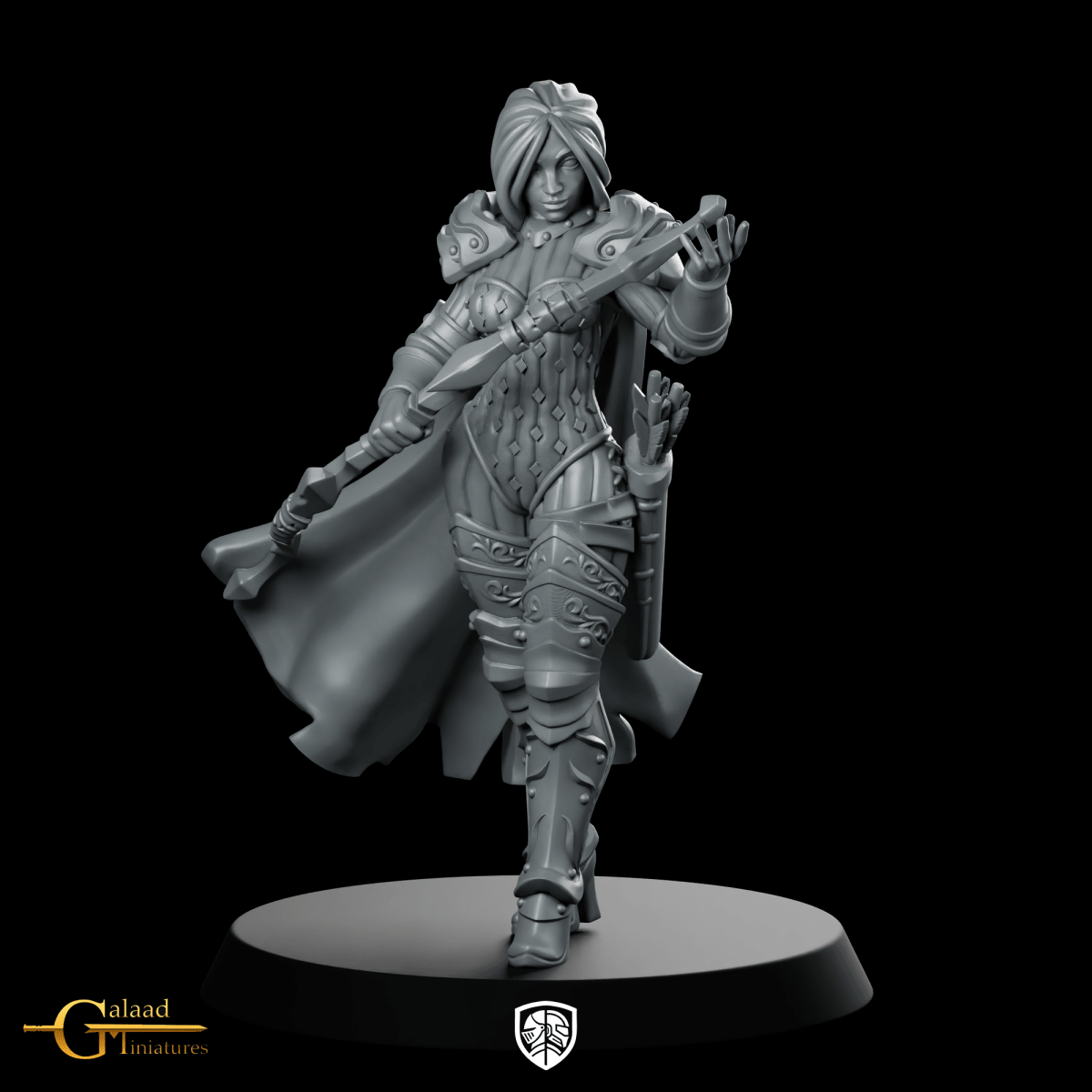 Female Warden 06 Miniature Ranger Archer Heroine - Galaad - We Print Miniatures