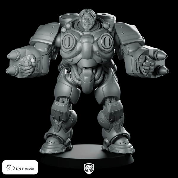 Firebat 2 Miniature Armoured Exosuit Commander - RN Estudio - We Print Miniatures