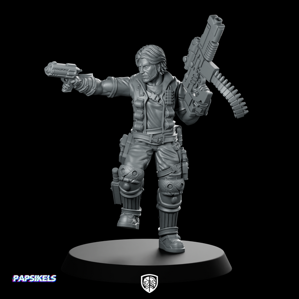 Former Soldier Outlaw Miniature Dual Pistol Mercenary