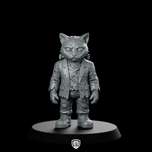 Frankie Fixed Frankenstein Cat Monster Miniature Resin