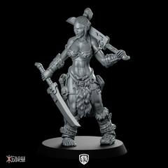 Giant Amazon 2 Miniature Barbarian Warrior