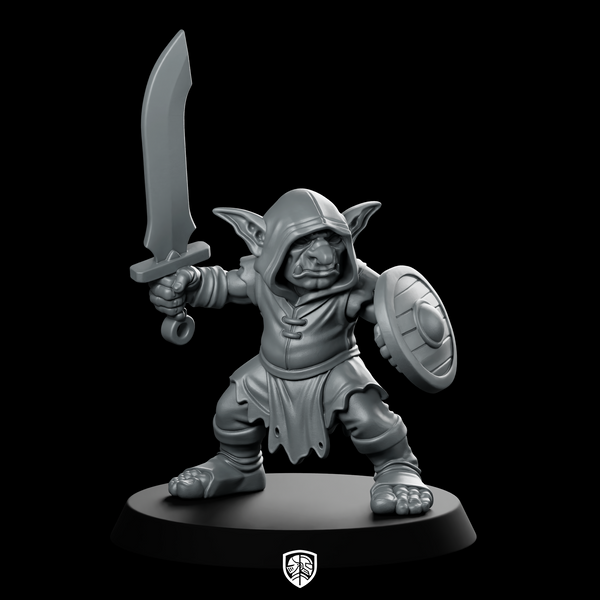 Goblin With Scimitar And Buckler Miniature Raider