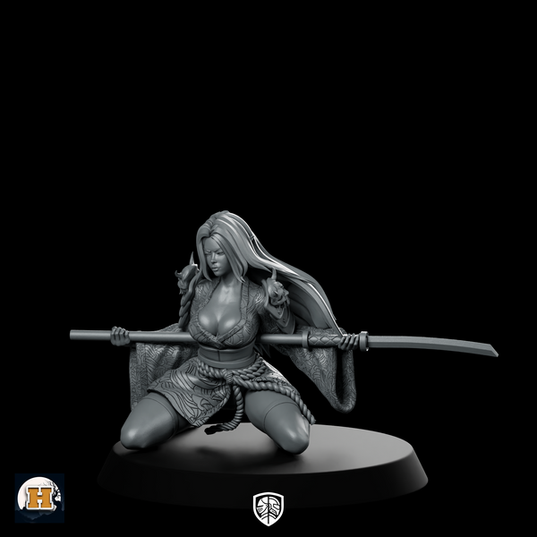 Hanae Miniature Kneeling Samurai Katana