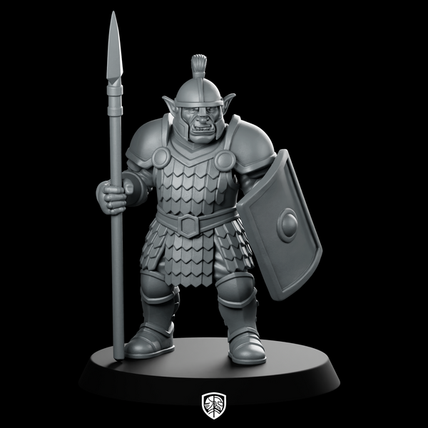 Hobgoblin Soldier With Spear And Shield Miniature