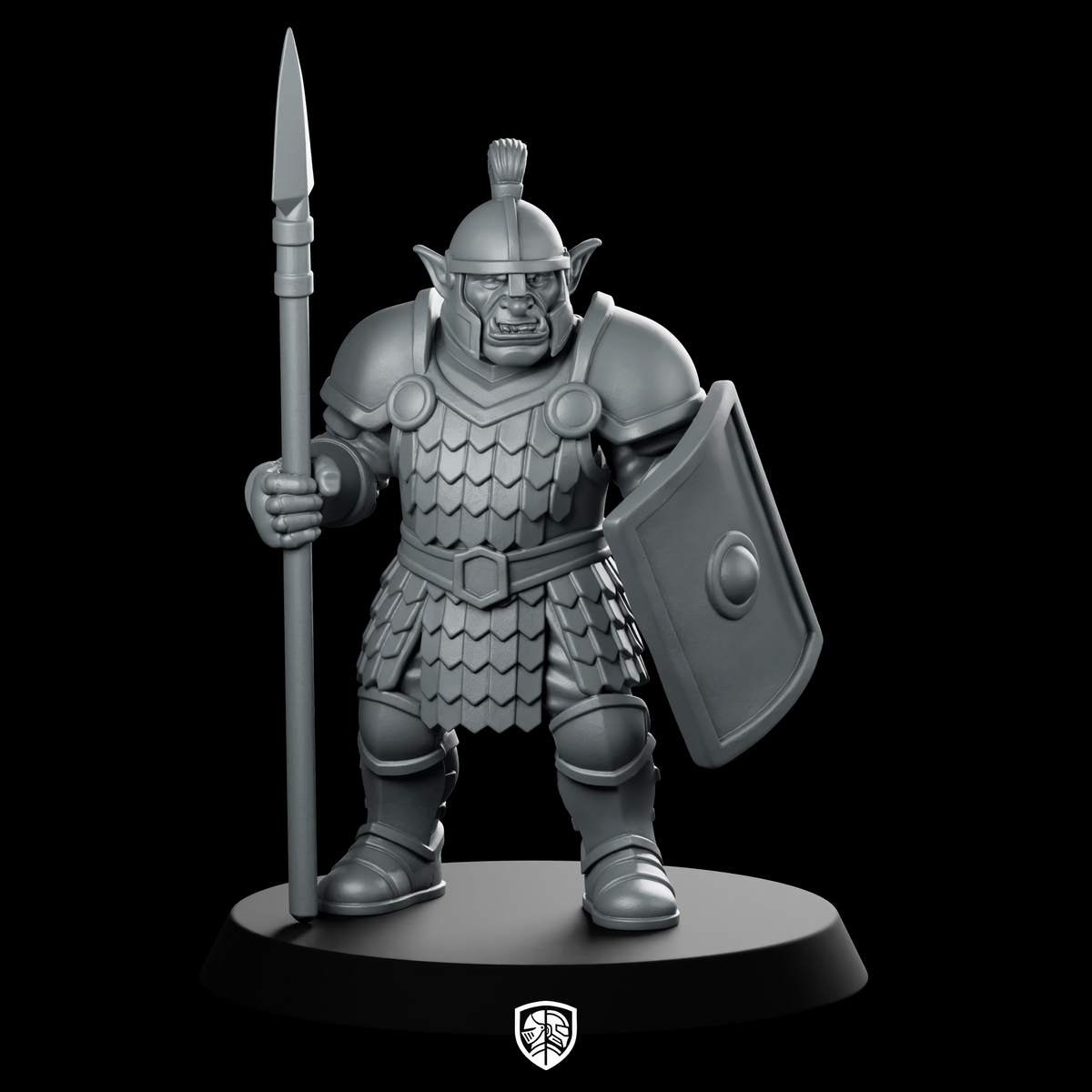 Hobgoblin Soldier With Spear And Shield Miniature