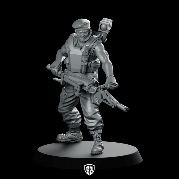 Human Colonial Marine Pfc Draydon Commando Gunner - Papsikels Miniatures - We Print Miniatures