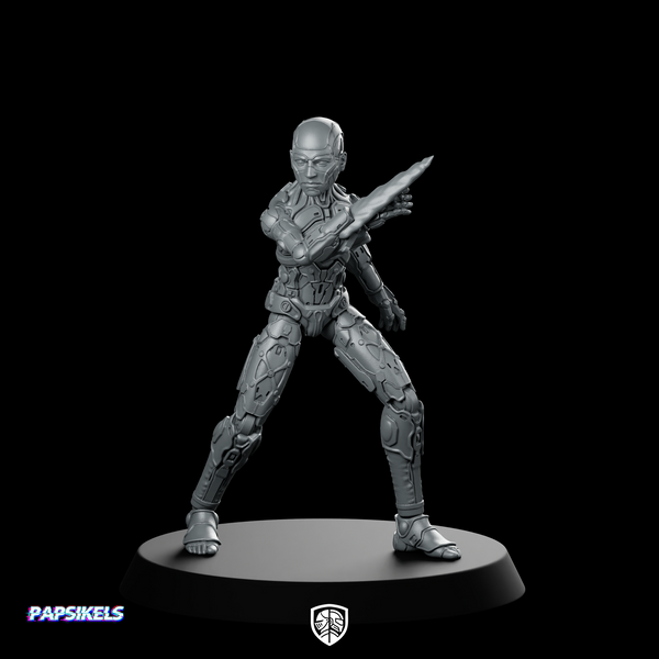 Humanoid Bot Walker 3 Miniature Cybernetic Female