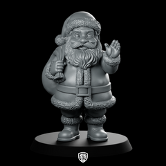 Jolly Santa With Sack Miniature Waving Festive
