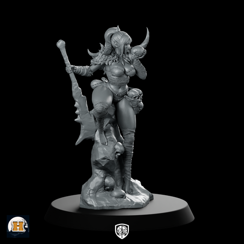 Kharza Bone Seer 32 Miniature Horned Barbarian