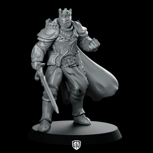 King Armor01 Miniature Crowned Knight Paladin - Galaad - We Print Miniatures