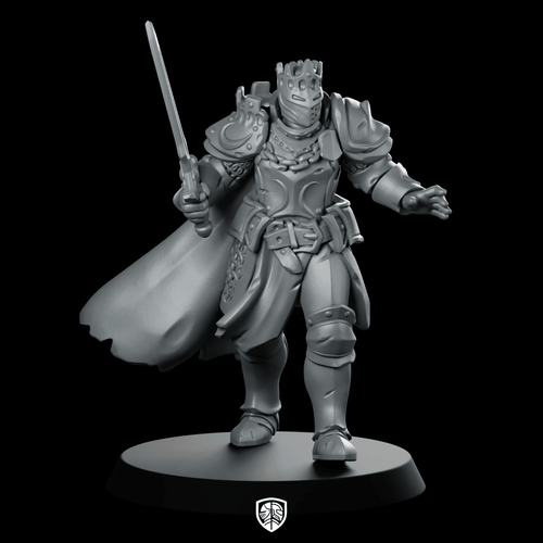 King Armor02 Miniature Crowned Knight Paladin - Galaad - We Print Miniatures