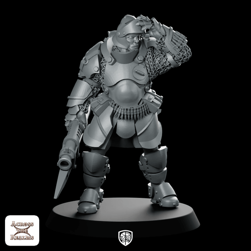Knight Crusader Visor Up Miniature Armoured Marksman - Across The Realms - We Print Miniatures