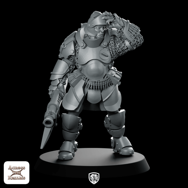 Knight Crusader Visor Up Miniature Armoured Marksman - Across The Realms - We Print Miniatures
