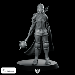 Laima Vykindaite High Warden Miniature Armoured Macewoman - RN Estudio - We Print Miniatures