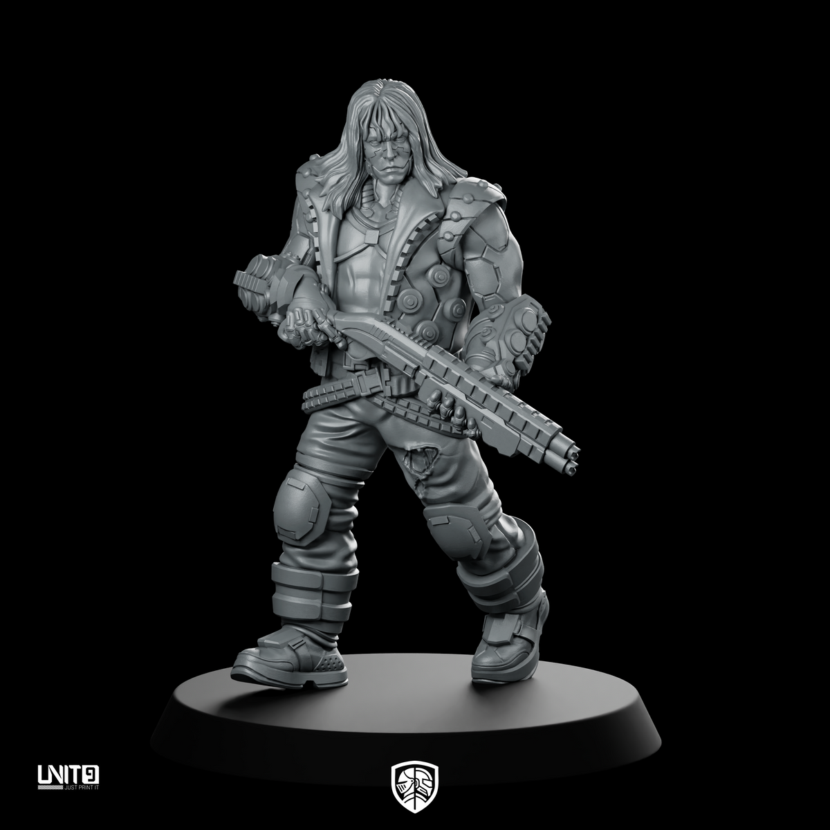 Lars “Warbeat” Halden Pose1 Miniature Cybernetic Mercenary