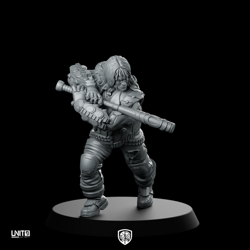 Lars “Warbeat” Halden Pose2 Miniature Female Mercenary