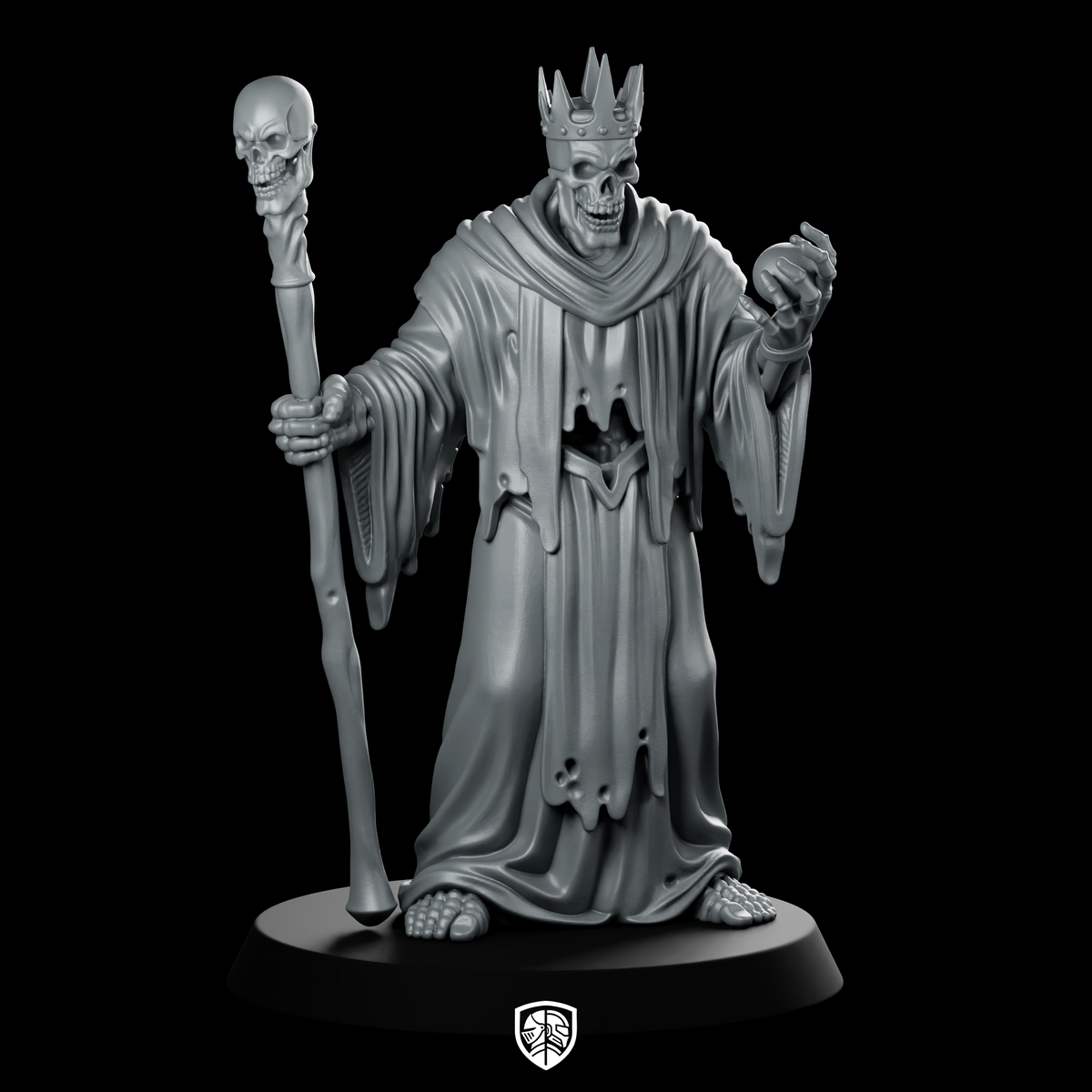 Lich With Skull Staff And Orb Miniature