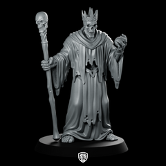 Lich With Skull Staff And Orb Miniature