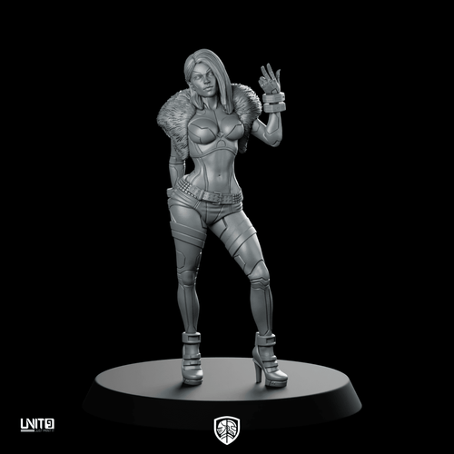 Luna Vega 02 Miniature Cyber Huntress - UNIT9 - We Print Miniatures