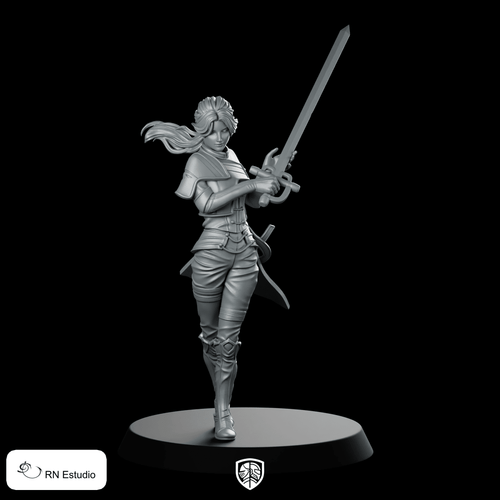 Maelle Product Render Miniature Duelist Swordfighter - RN Estudio - We Print Miniatures