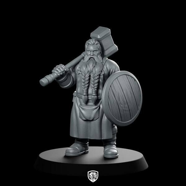 Male Dwarf Blacksmith Fighter With Smiths Miniature