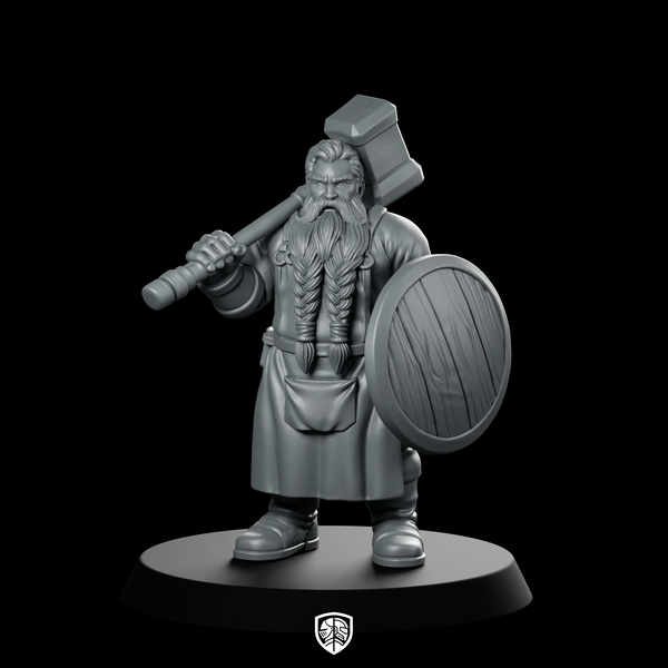 Male Dwarf Blacksmith Fighter With Smiths Miniature