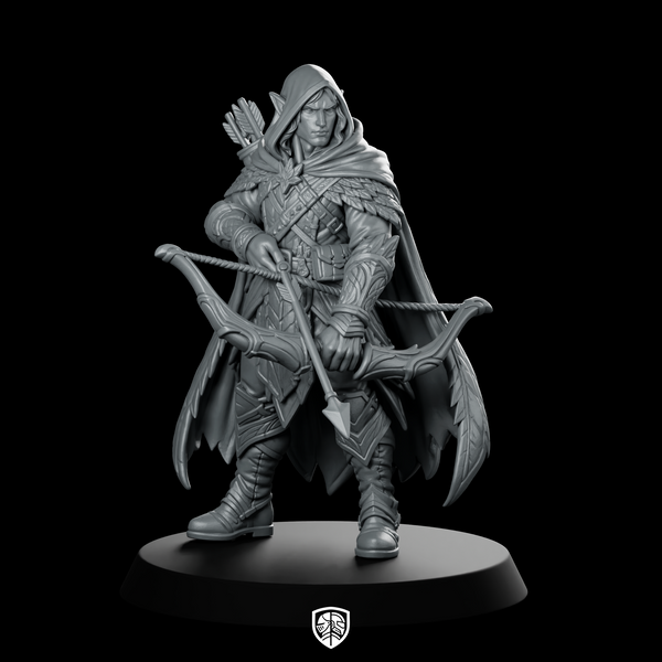 Male Elf Ranger With Longbow At Miniature